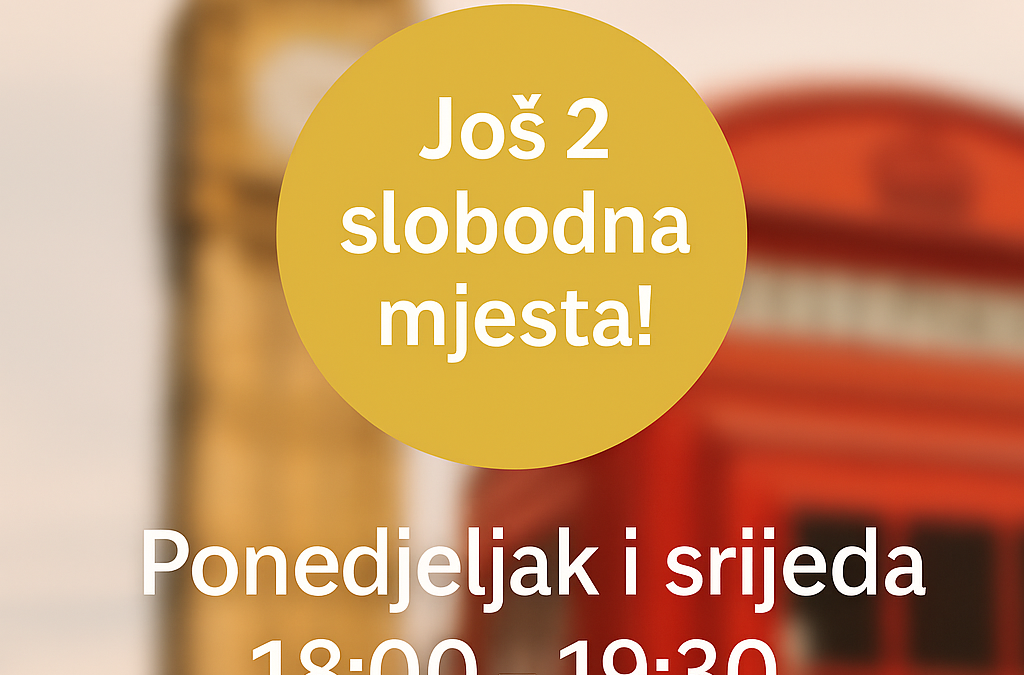Početni engleski A1 u Rijeci – još samo 2 slobodna mjesta!