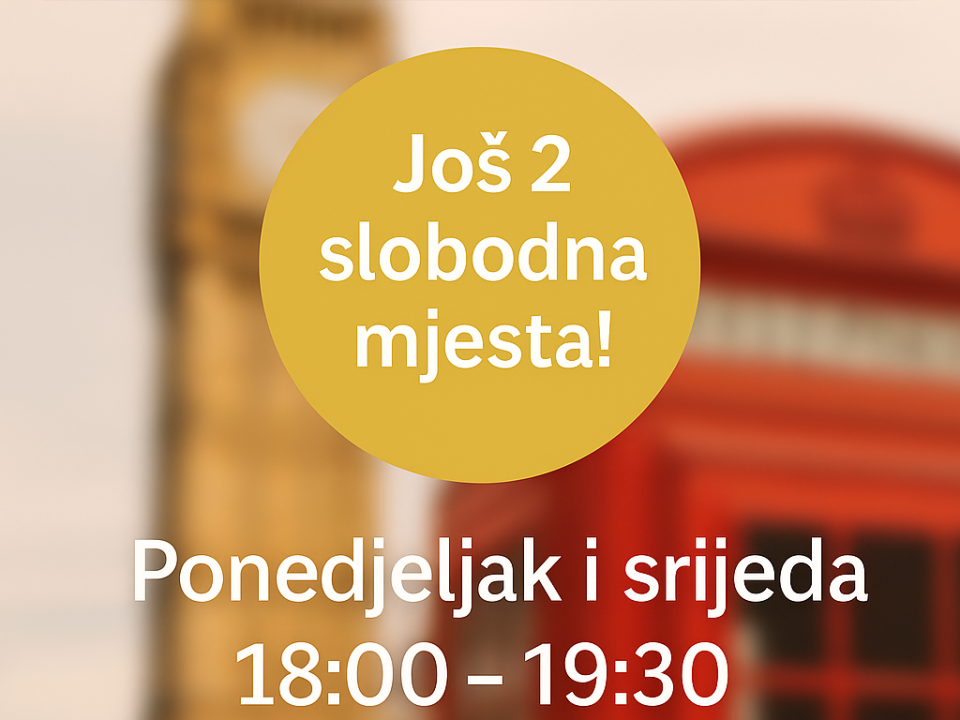 Početni engleski A1 u Rijeci – još samo 2 slobodna mjesta!