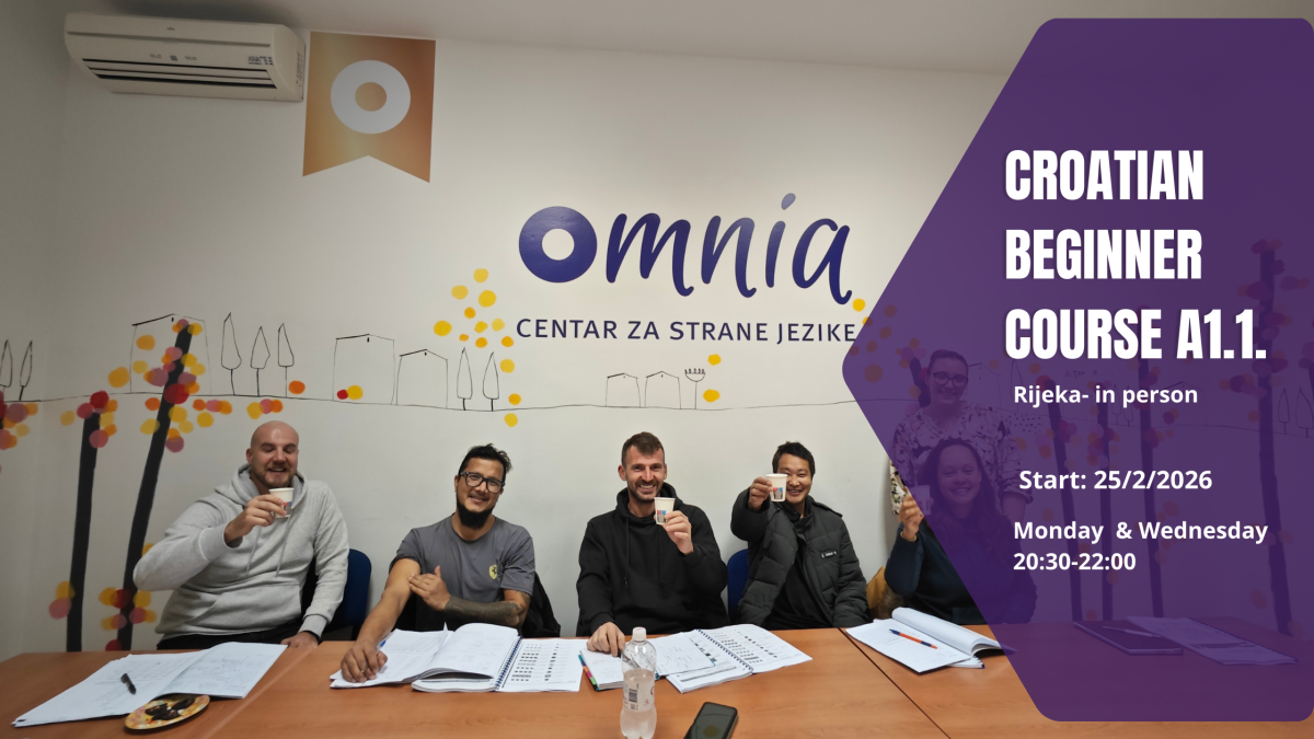 Croatian beginner course A1.1.- Starting Feb 25