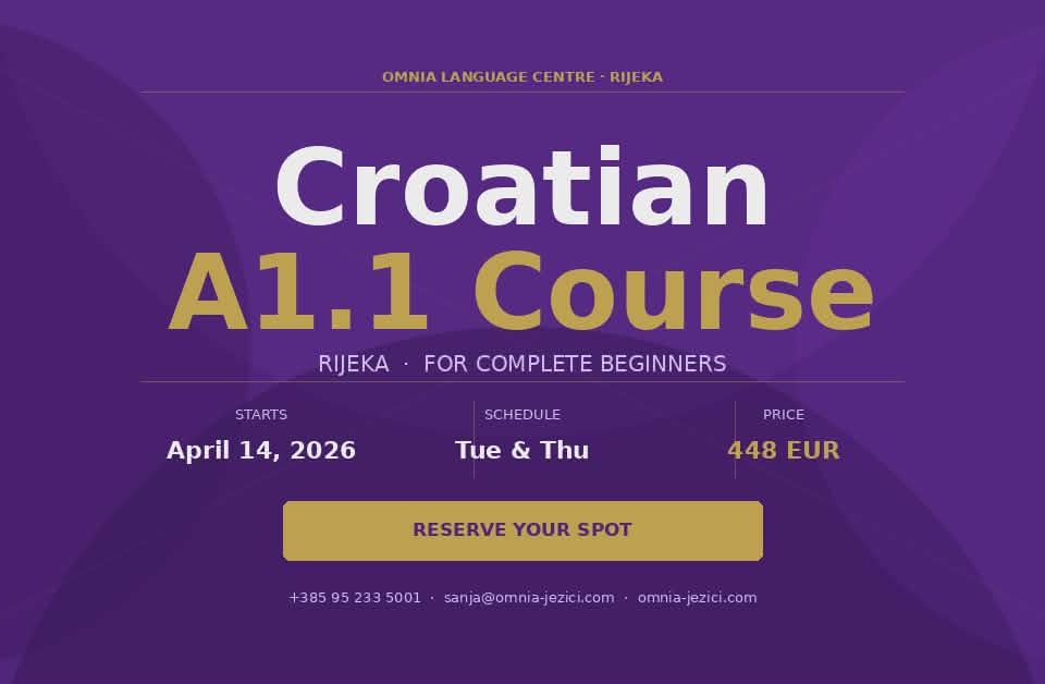 Croatian A1.1 Course Rijeka