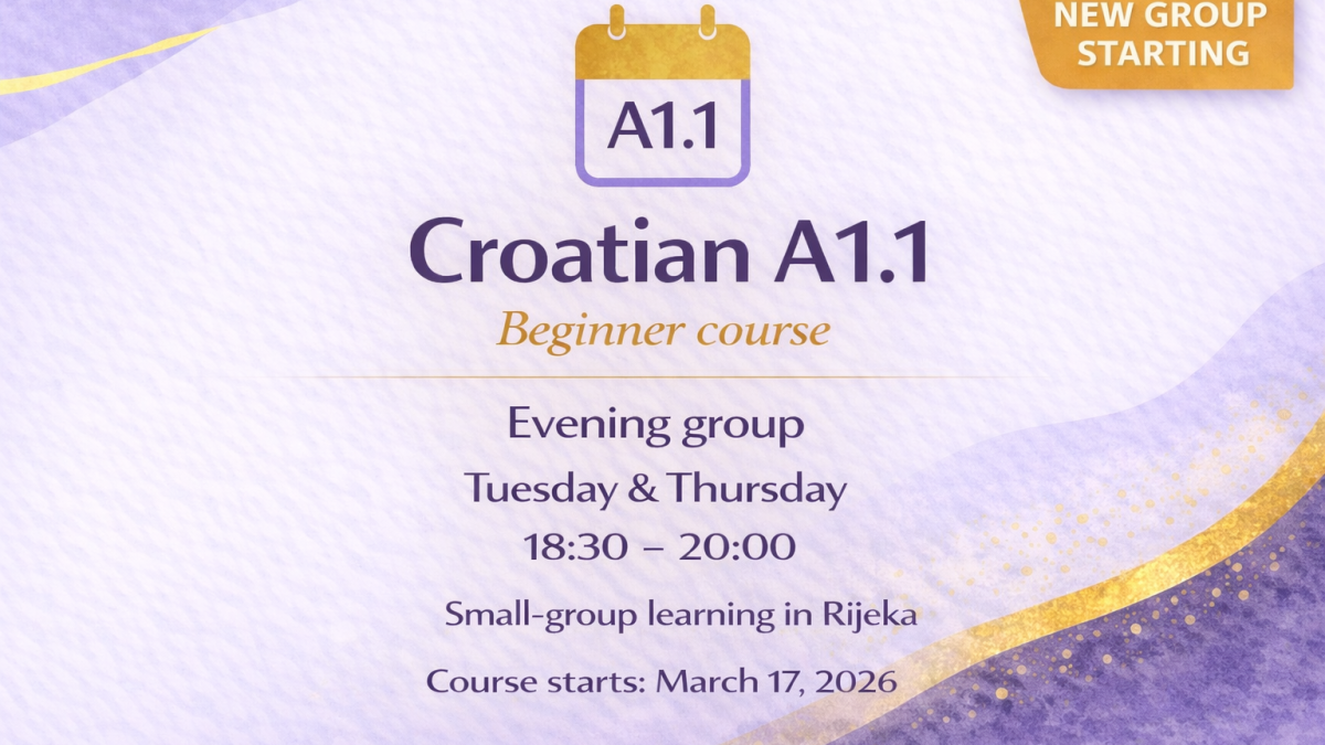 Croatian A11 evening language course