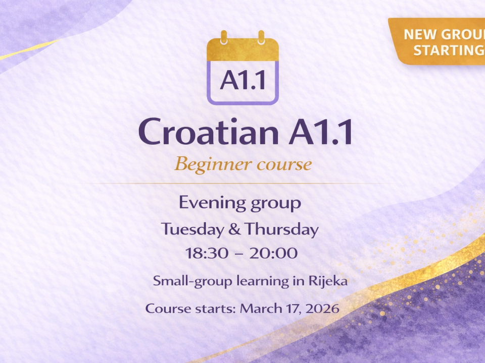 Croatian A11 evening language course