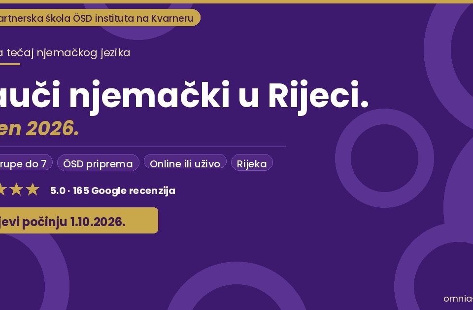 Upisi na tečaj njemačkog Omnia Centar 1102026 Omnia Centar za strane jezike Upisi na tečaj njemačkog, Omnia Centar, 1.10.2026.