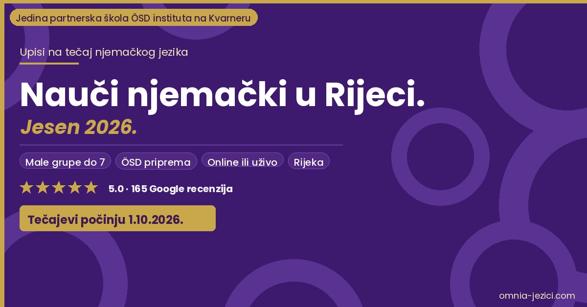 Upisi na tečaj njemačkog Omnia Centar 1102026 Omnia Centar za strane jezike Upisi na tečaj njemačkog, Omnia Centar, 1.10.2026.