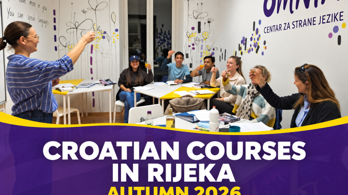 Adult learners attending a Croatian language course at OMNIA Language School in Rijeka