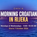 Morning Croatian classes at OMNIA in Rijeka, Mondays and Wednesdays from 9:00 to 10:30 AM, starting 7 October 2026.
